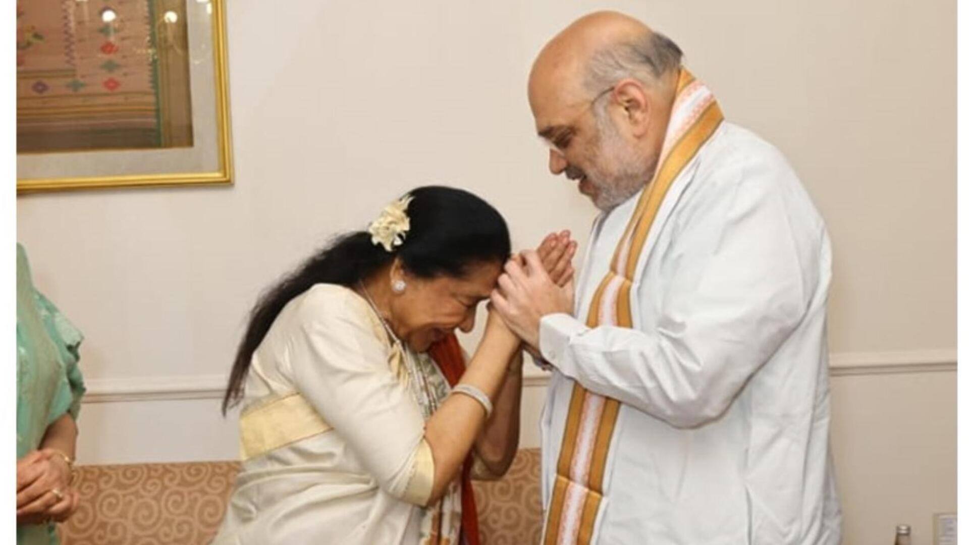 आशा भोंसले से मिले गृहमंत्री अमित शाह, गायिका ने गाया 'अभी ना जाओ छोड़ कर' गाना 
