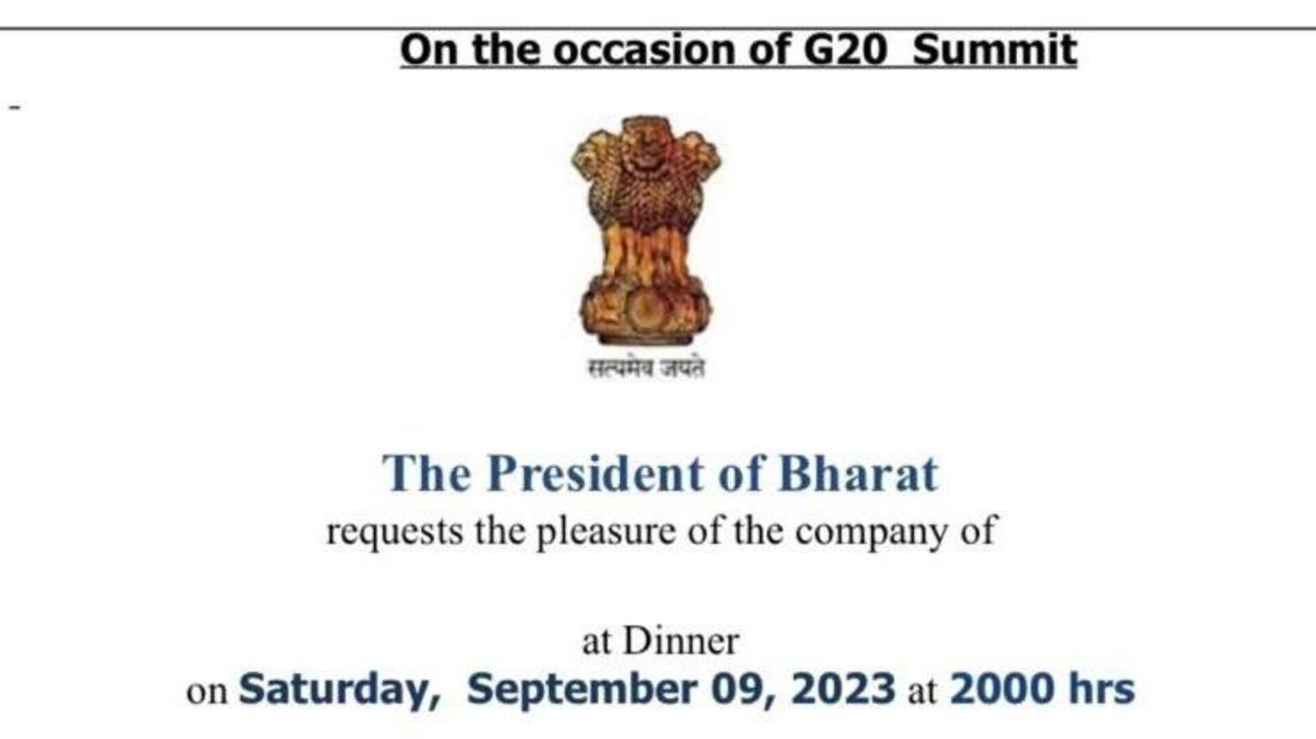 'प्रेसिडेंट ऑफ भारत' के नाम से भेजा गया G-20 रात्रिभोज का आमंत्रण, कांग्रेस ने उठाए सवाल