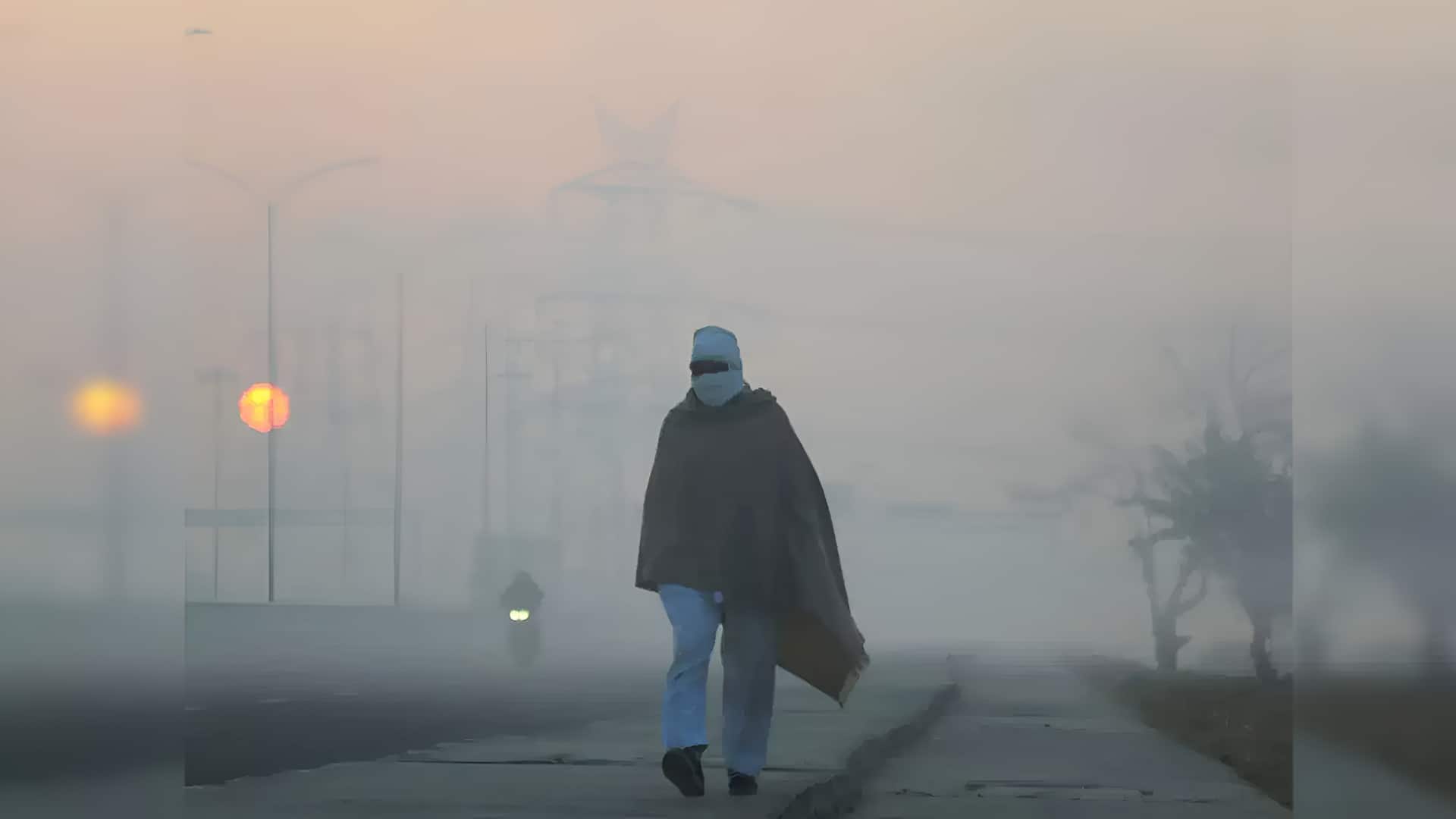 घने कोहरे के कारण सड़कों पर अदृश्य हुए वाहन, शीतलहर का कहर जारी 