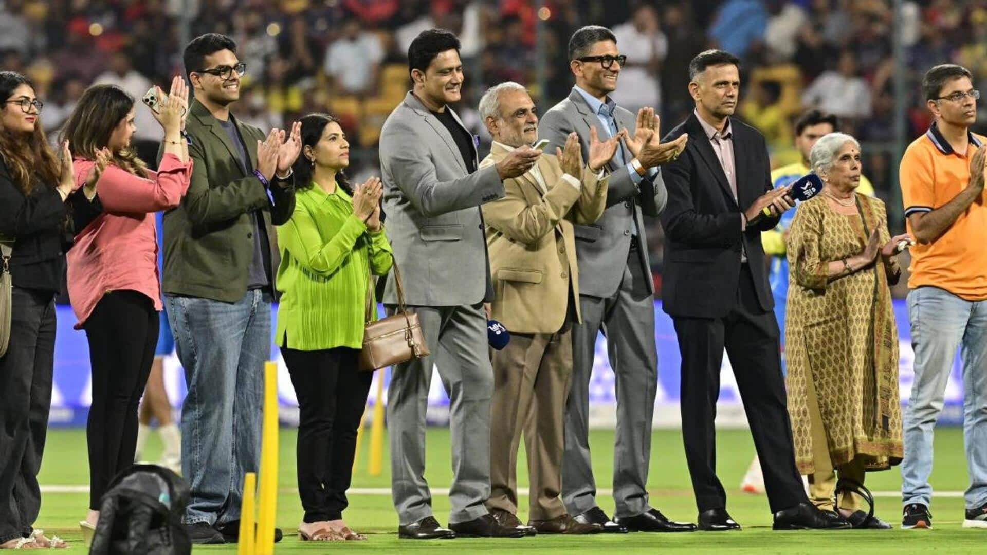 IPL 2026, RCB बनाम CSK: चिन्नास्वामी में अनिल कुंबले और राहुल द्रविड़ के नाम हुआ स्टैंड