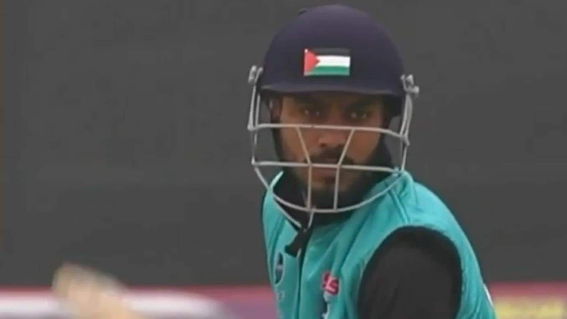 जम्मू-कश्मीर में क्रिकेटर के हेलमेट पर फिलिस्तीनी झंडा लगाने के बाद पुलिस ने शुरू की जांच