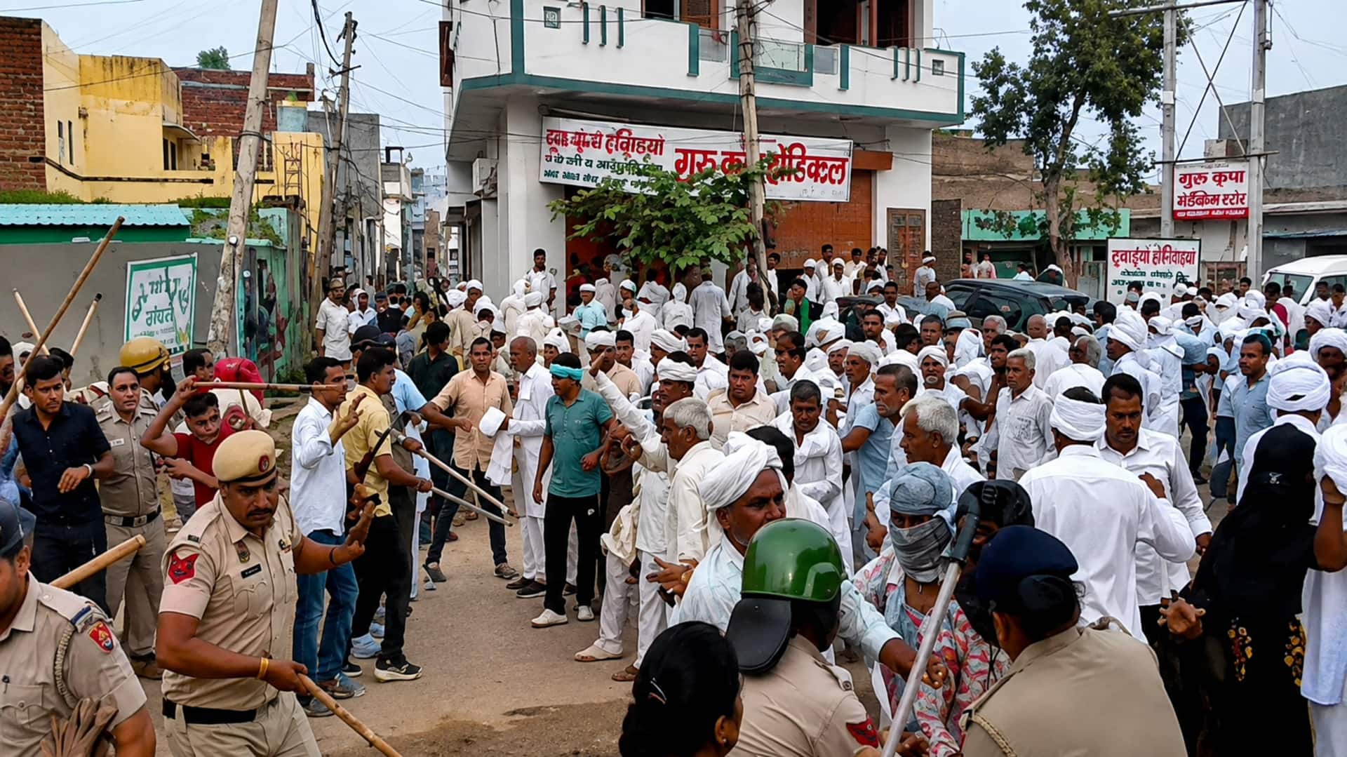 हिसार: डेयरी संचालक की हत्या के विरोध में मुख्यमंत्री का घेराव, पुलिस ने किया लाठीचार्ज