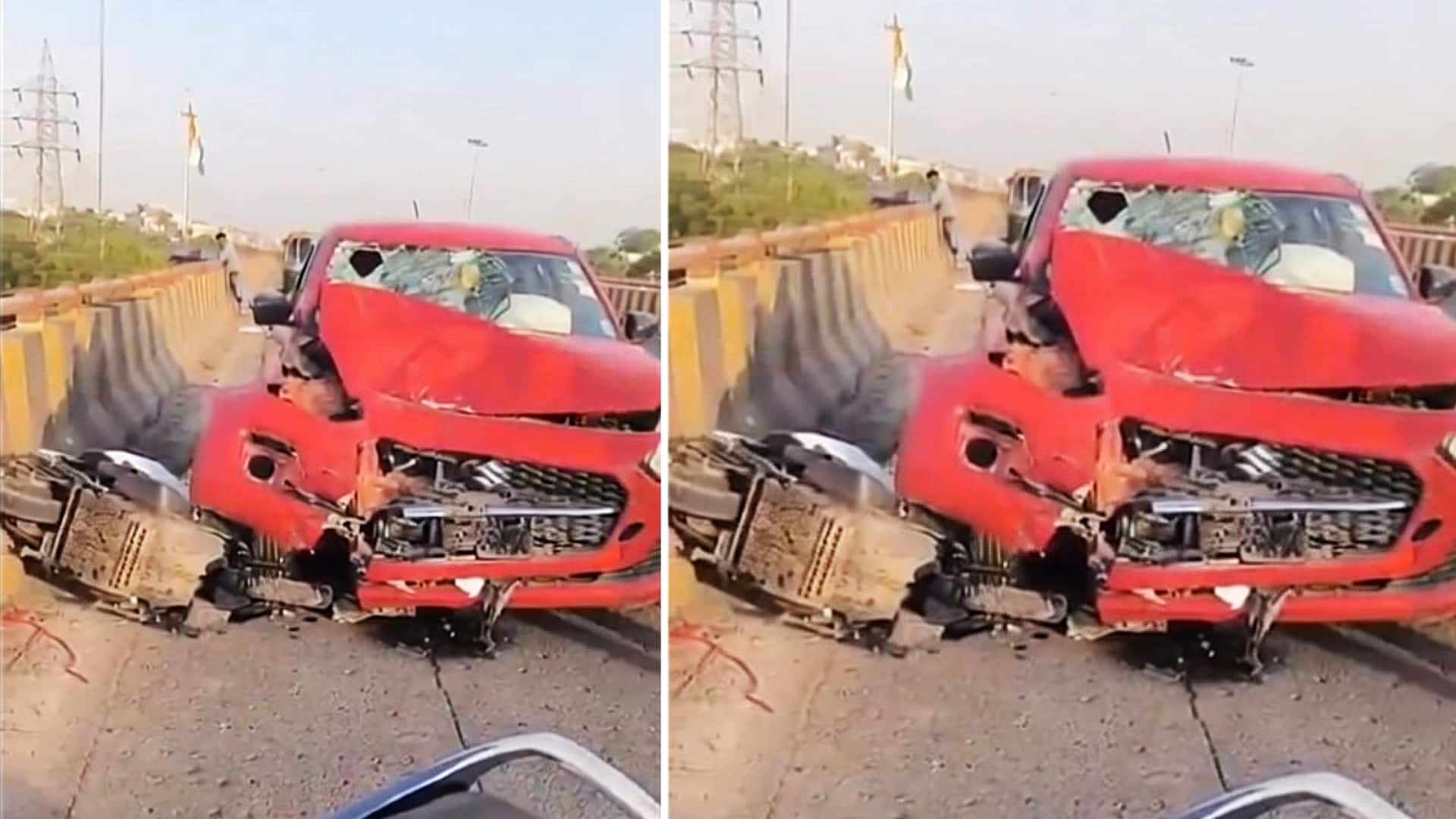 दिल्ली में तेज रफ्तार कार ने डिलीवरी बॉय को टक्कर मारी, फ्लाईओवर से नीचे गिरकर मौत