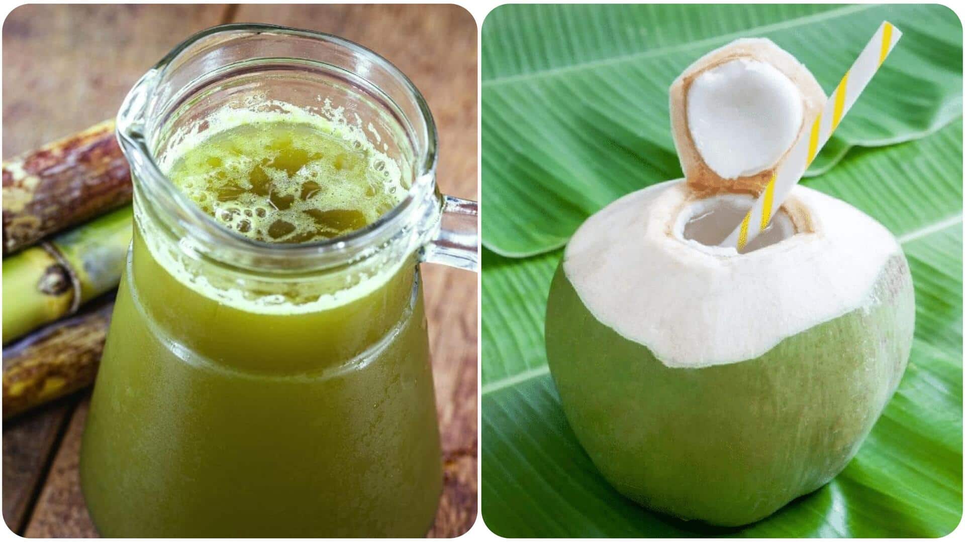 नारियल पानी बनाम गन्ने का जूस: गर्मियों के दौरान इनमें से किसका सेवन बेहतर है? नारियल पानी बनाम गन्ने का जूस: गर्मियों के दौरान इनमें से किसका सेवन बेहतर है?