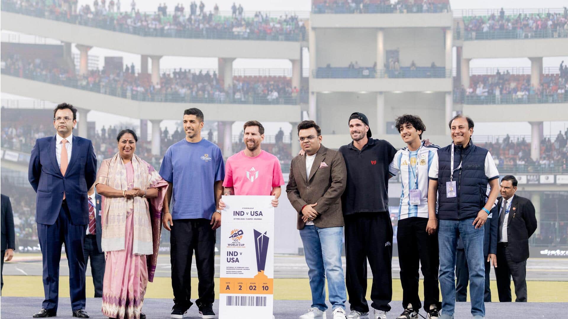 जय शाह ने लियोनल मेसी को भारत की टी-20 विश्व कप 2026 की जर्सी भेंट की 