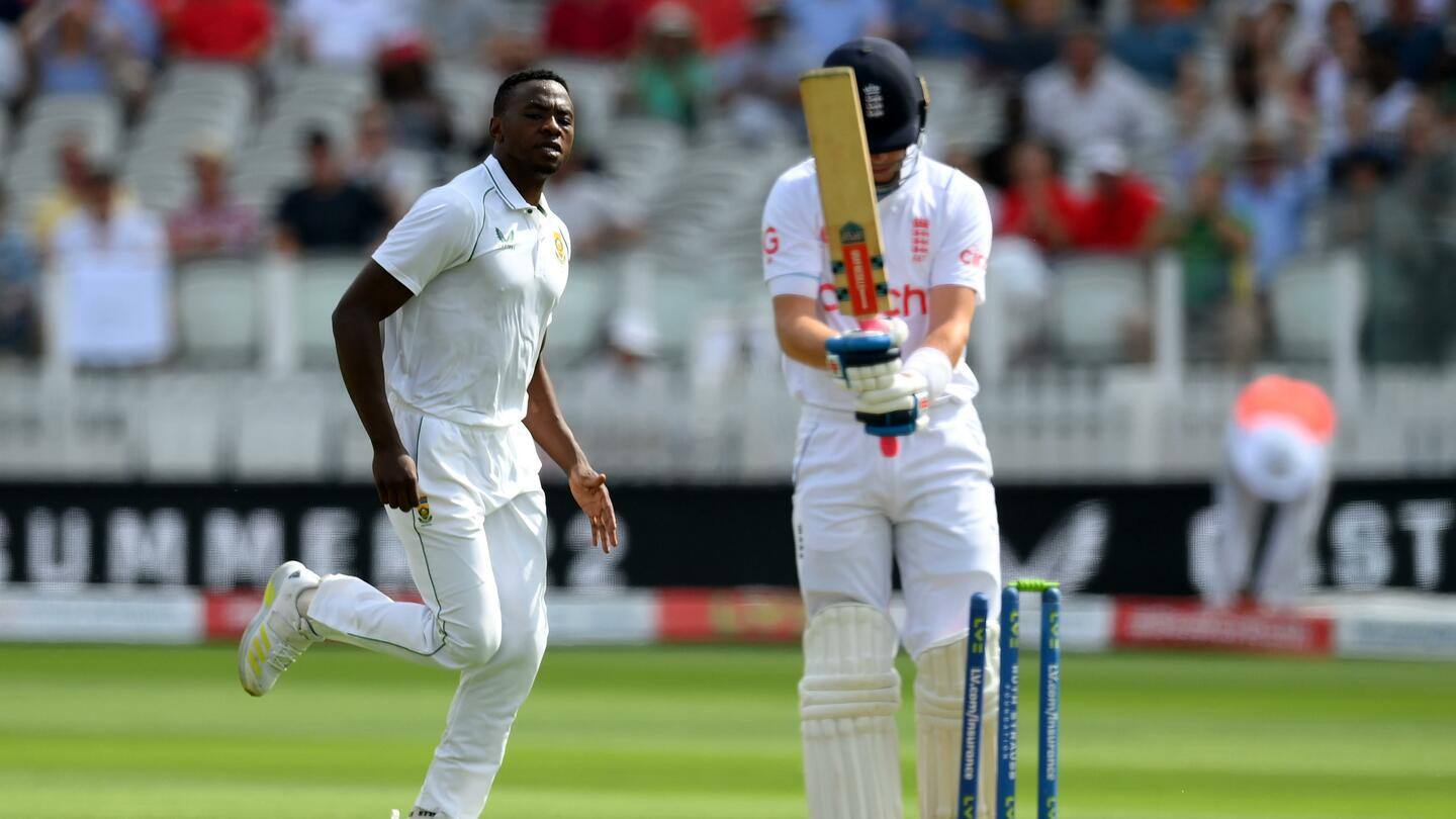 इंग्लैंड बनाम दक्षिण अफ्रीका: इंग्लैंड की पहली पारी 165 पर सिमटी, रबाडा ने लिए पांच विकेट