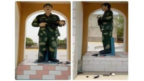 Statue of Kargil martyr found broken in Hisar Statue of Kargil martyr found broken in Hisar