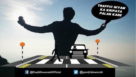 SRK lauds Assam Police for using his pose for road-safety SRK lauds Assam Police for using his pose for road-safety
