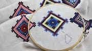 How to add geometric embroidery on fabric 