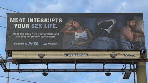 PETA: Meat interrupts your sex life PETA: Meat interrupts your sex life