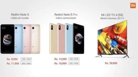 Redmi Note 5, Pro launched at starting-price of Rs. 9,999 Redmi Note 5, Pro launched at starting-price of Rs. 9,999