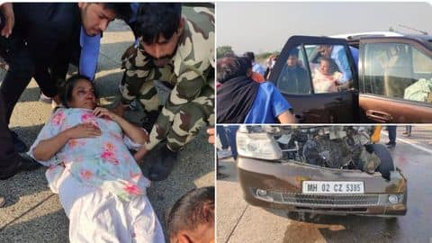 Shabana Azmi injured in road accident on Mumbai-Pune Expressway Shabana Azmi injured in road accident on Mumbai-Pune Expressway