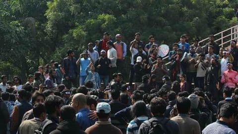 JNU: Students 'confine' top administration over compulsory attendance row JNU: Students 'confine' top administration over compulsory attendance row