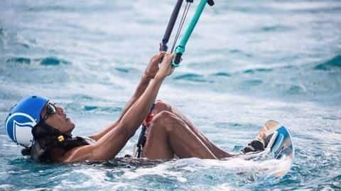 Recently retired Obama takes Caribbean vacation, learns kite-surfing Recently retired Obama takes Caribbean vacation, learns kite-surfing