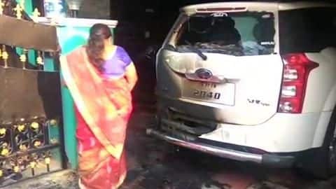 Petrol bombs hurled at BJP leader's house in Coimbatore Petrol bombs hurled at BJP leader's house in Coimbatore