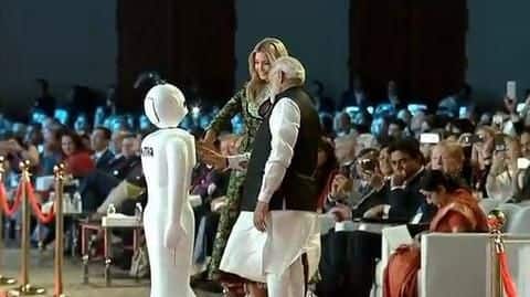 GES 2017: 'Made in India' bot, Mitra greets Modi, Ivanka GES 2017: 'Made in India' bot, Mitra greets Modi, Ivanka