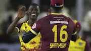 WI's squad for Afghanistan T20Is: Shamar Joseph, Evin Lewis return