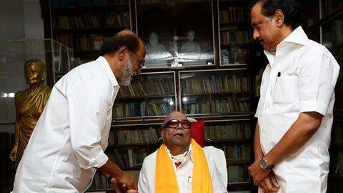 After Rajinikanth meets Karunanidhi, Stalin targets his "spiritual politics" After Rajinikanth meets Karunanidhi, Stalin targets his "spiritual politics"