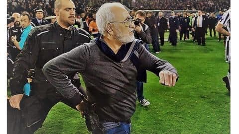 Football-league suspended after owner marches onto pitch with a gun Football-league suspended after owner marches onto pitch with a gun