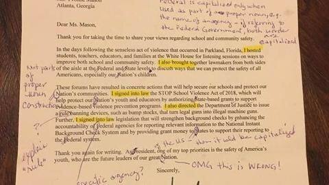 English-teacher corrects grammatical errors in Trump's letter, sends it back English-teacher corrects grammatical errors in Trump's letter, sends it back