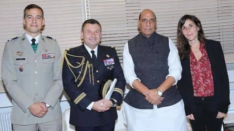 Rajnath Singh reaches France, will receive first Rafale jet Rajnath Singh reaches France, will receive first Rafale jet