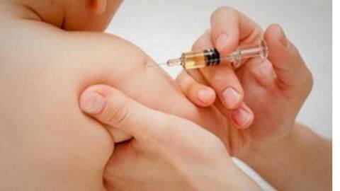 He doesn't cry while getting his shot He doesn't cry while getting his shot