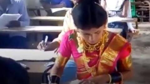 Minutes before getting married, bride appears for exam in Karnataka Minutes before getting married, bride appears for exam in Karnataka