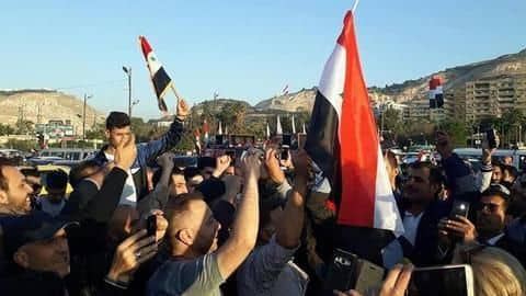 Trump says 'mission accomplished', Syrians celebrate 'victory on streets' Trump says 'mission accomplished', Syrians celebrate 'victory on streets'