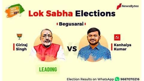 Giriraj Singh takes lead in Begusarai, Kanhaiya trails Giriraj Singh takes lead in Begusarai, Kanhaiya trails