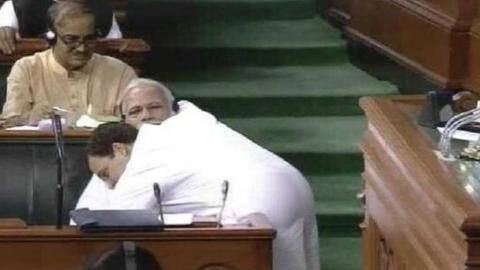 Rahul Gandhi hugging Narendra Modi shocked everyone, obviously Rahul Gandhi hugging Narendra Modi shocked everyone, obviously