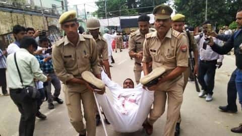 Chinmayanand case: Congress leaders detained, permission for protest march denied Chinmayanand case: Congress leaders detained, permission for protest march denied