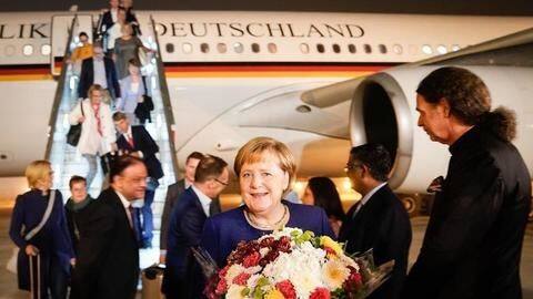 Germany's Angela Merkel arrives in India, will meet Modi today Germany's Angela Merkel arrives in India, will meet Modi today