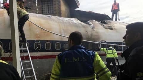 The meat-carrying plane tried to land, hit a wall The meat-carrying plane tried to land, hit a wall