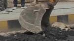 First hot tar was poured, then road roller crushed animal