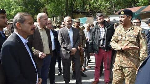 Separately, Pakistan took foreign diplomats to the spot Separately, Pakistan took foreign diplomats to the spot
