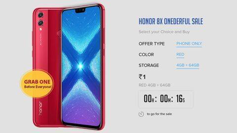 Honor 8X is available just for Re. 1: Details here Honor 8X is available just for Re. 1: Details here