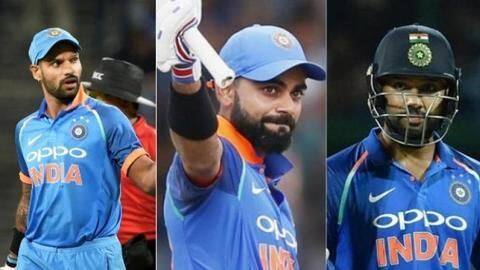 कोहली, रोहित और धवन की वजह से कमज़ोर है भारत का मिडल ऑडर, देखिये आंकड़े कोहली, रोहित और धवन की वजह से कमज़ोर है भारत का मिडल ऑडर, देखिये आंकड़े