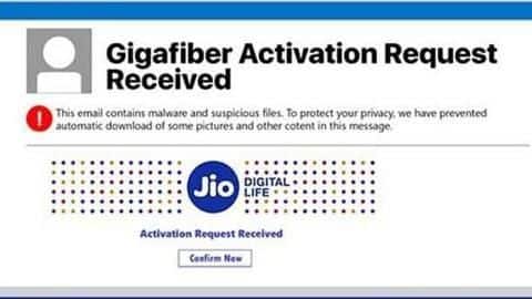 Reliance Jio GigaFiber activation email scam is stealing bank details Reliance Jio GigaFiber activation email scam is stealing bank details