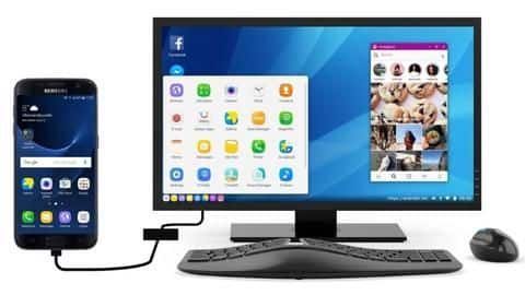 Using DeX on external display via USB-C cable or hub Using DeX on external display via USB-C cable or hub