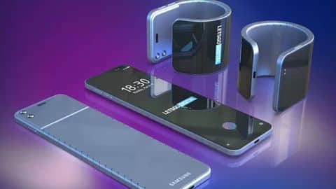 Samsung's future foldable phone could wrap around the wrist Samsung's future foldable phone could wrap around the wrist