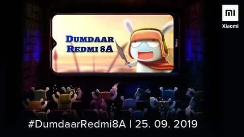 'Dumdaar' Redmi 8A to be launched on September 25 'Dumdaar' Redmi 8A to be launched on September 25