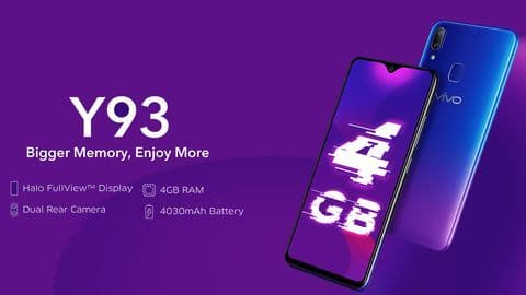 Vivo Y93 gets officially listed, India launch imminent Vivo Y93 gets officially listed, India launch imminent