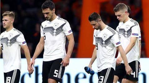 UEFA नेशंस लीग: टॉप टियर से बाहर हुई 4 बार की वर्ल्ड चैंपियन जर्मनी UEFA नेशंस लीग: टॉप टियर से बाहर हुई 4 बार की वर्ल्ड चैंपियन जर्मनी