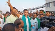 Laxmikant Mardi tried jumping from signpost during farmers' protest, rescued