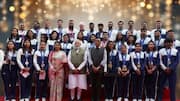 Prime Minister Narendra Modi honors India's 4th-place Asian Games team