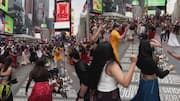 Video shows Indians celebrating Navratri with garba in Times Square