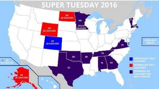 The 'Super Tuesday 2016' presidential primaries