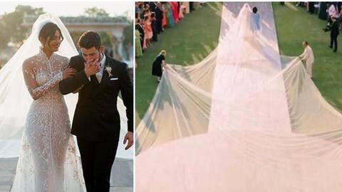 Priyanka's gown had 11,632 Swarovski crystals, 5,600 pearl seed beads Priyanka's gown had 11,632 Swarovski crystals, 5,600 pearl seed beads