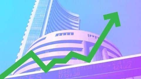 Sensex jumps over 100 pts, Nifty above 10,800 level Sensex jumps over 100 pts, Nifty above 10,800 level