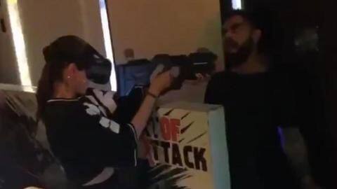 Virat blocks gun-armed Anushka's target, so she 'shoots' him dead Virat blocks gun-armed Anushka's target, so she 'shoots' him dead